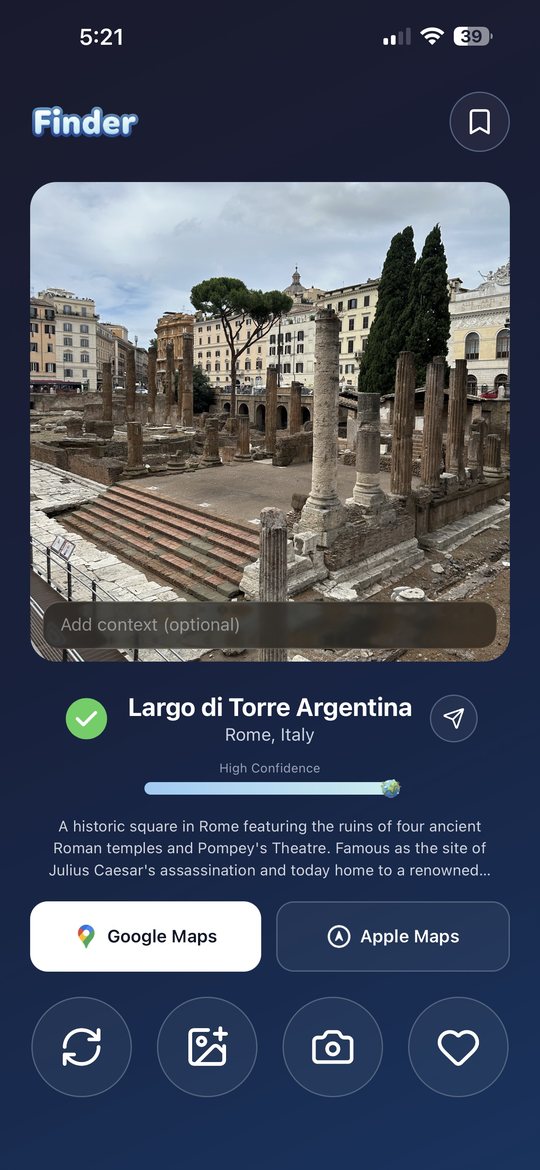 Result with place name and confidence