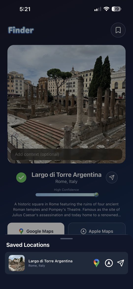 Saved locations list