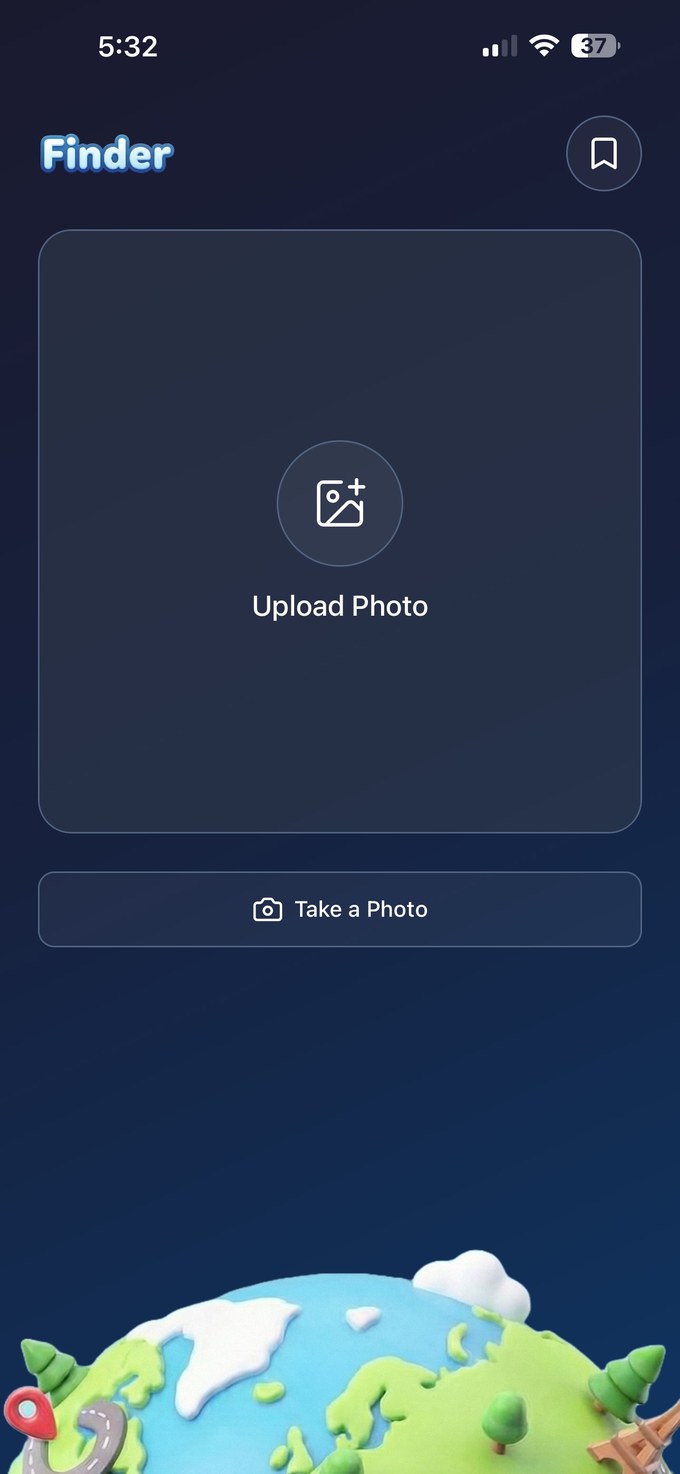 Upload photo screen